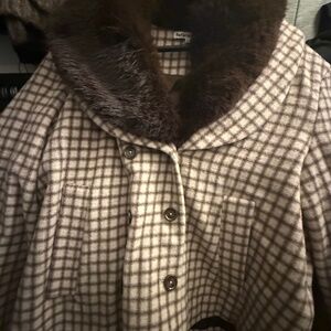 Reformation Removable Fur Collar Short Coat